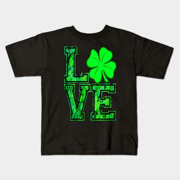 Ireland With Love and Luck A Beautiful Design Featuring, Irish Culture ,and Four-Leaf Clovers Kids T-Shirt by wisscreation